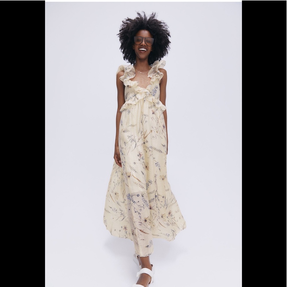 H&M Lyocell-Blend Ruffled Dress NWT
